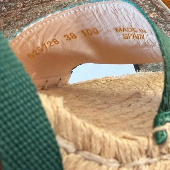 GUCCI Sherry Web Stripe Espadrille Wedges | Ankle Wrap | EU 38 (US 7.5–8) - Picture 3 of 9